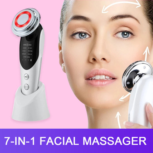 Appareil Visage 7‑en‑1 – Micro-courant, LED & Raffermissement