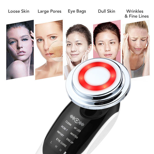 Appareil Visage 7‑en‑1 – Micro-courant, LED & Raffermissement